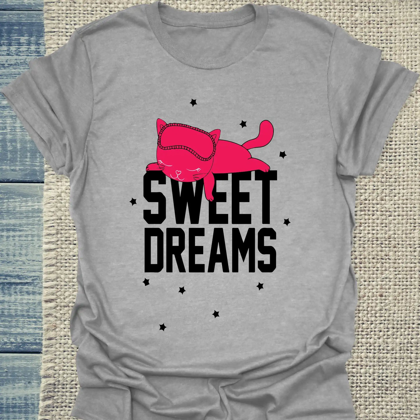 T-Shirt - Sweet Dreams - Unisex - Katze Grau