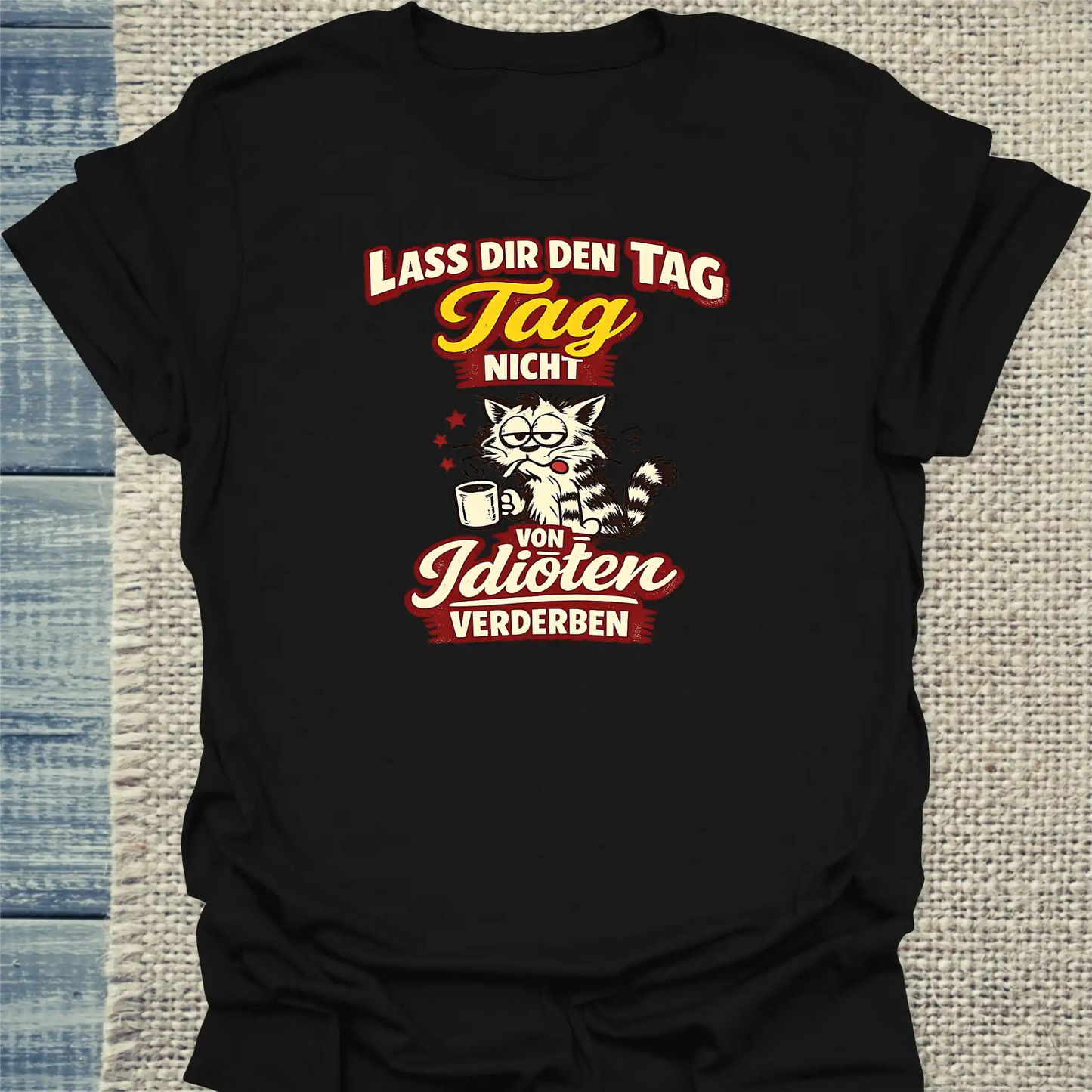 T-Shirt - Tag nicht verderben - Unisex - Katze Schwarz