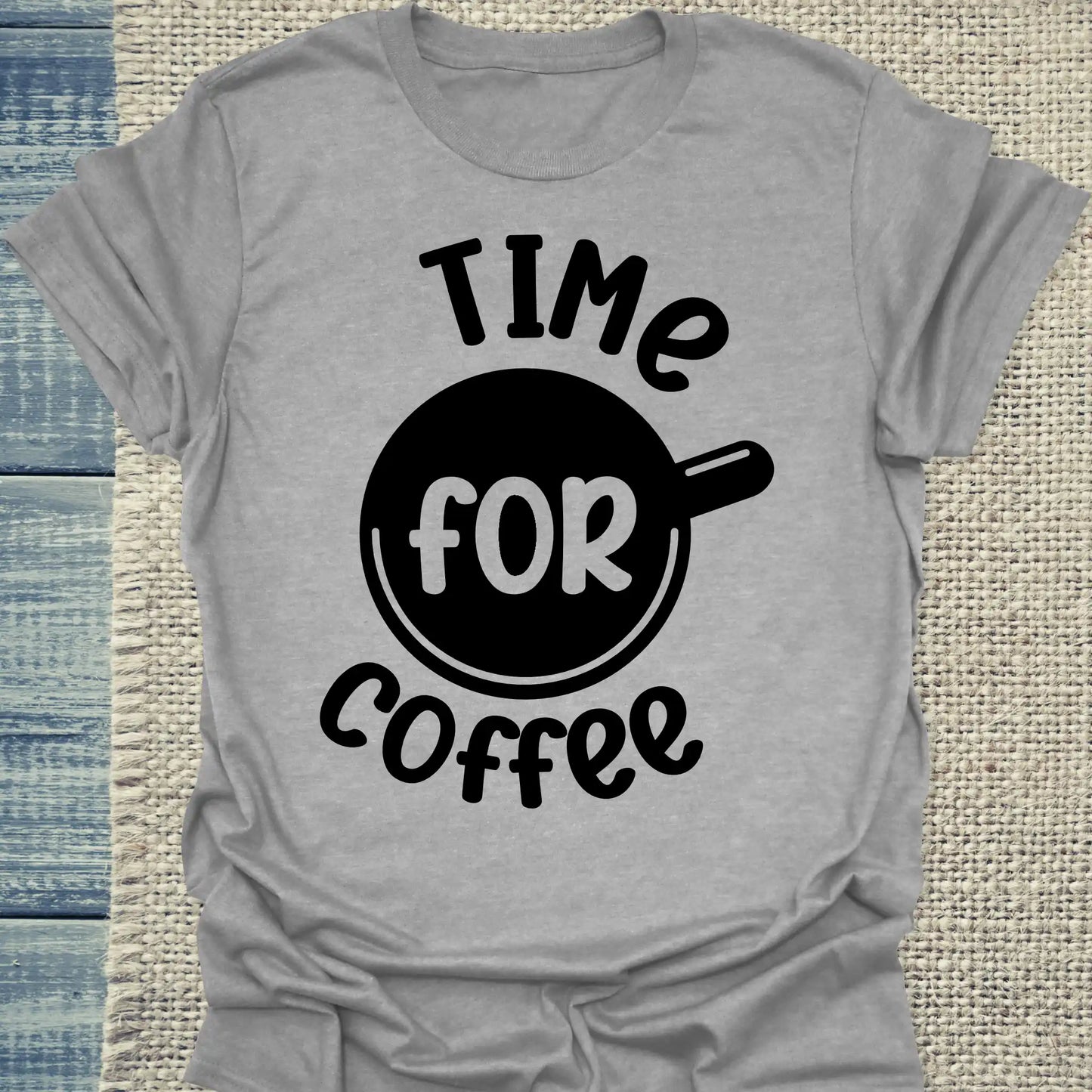 T-Shirt - Time for Coffee - Unisex - Kaffee Grau
