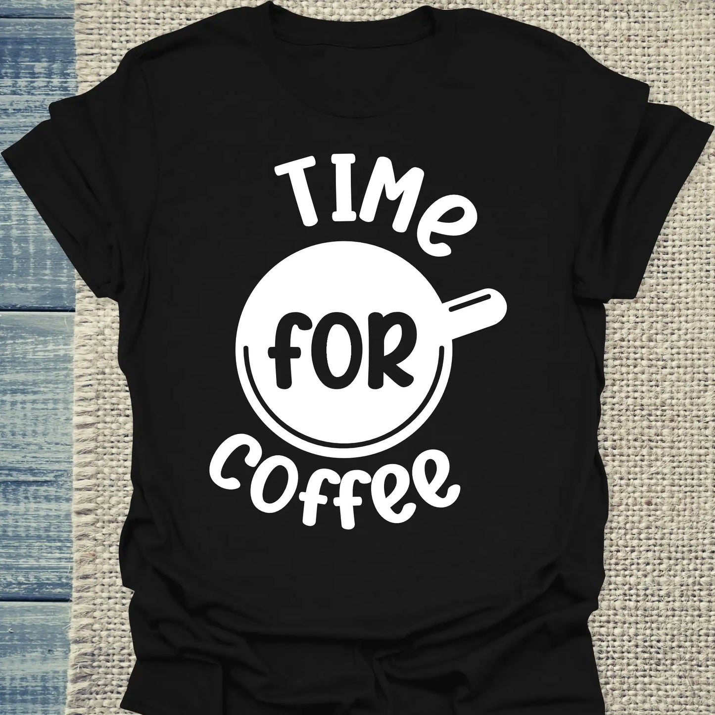 T-Shirt - Time for Coffee - Unisex - Kaffee Schwarz
