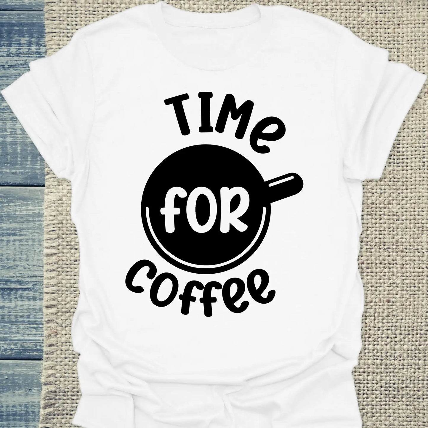 T-Shirt - Time for Coffee - Unisex - Kaffee Weiß