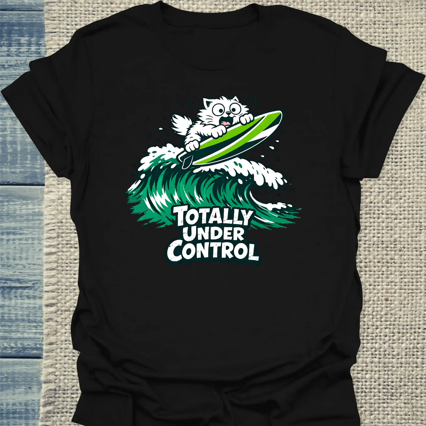 T-Shirt - Totally Under Control - Unisex - Katze, Sommer Schwarz