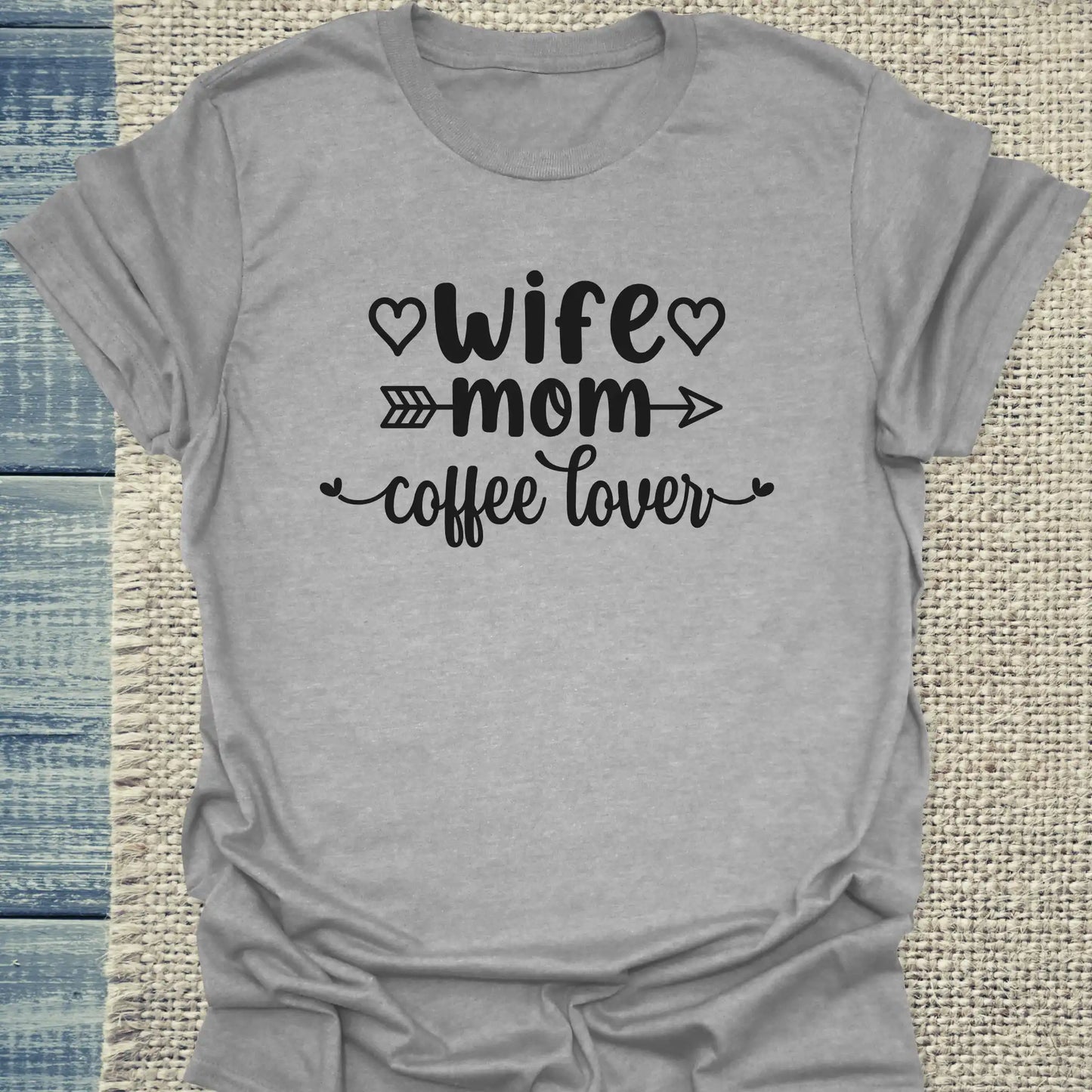 T-Shirt - Wife - Mom - coffee lover - Unisex - Kaffee Grau