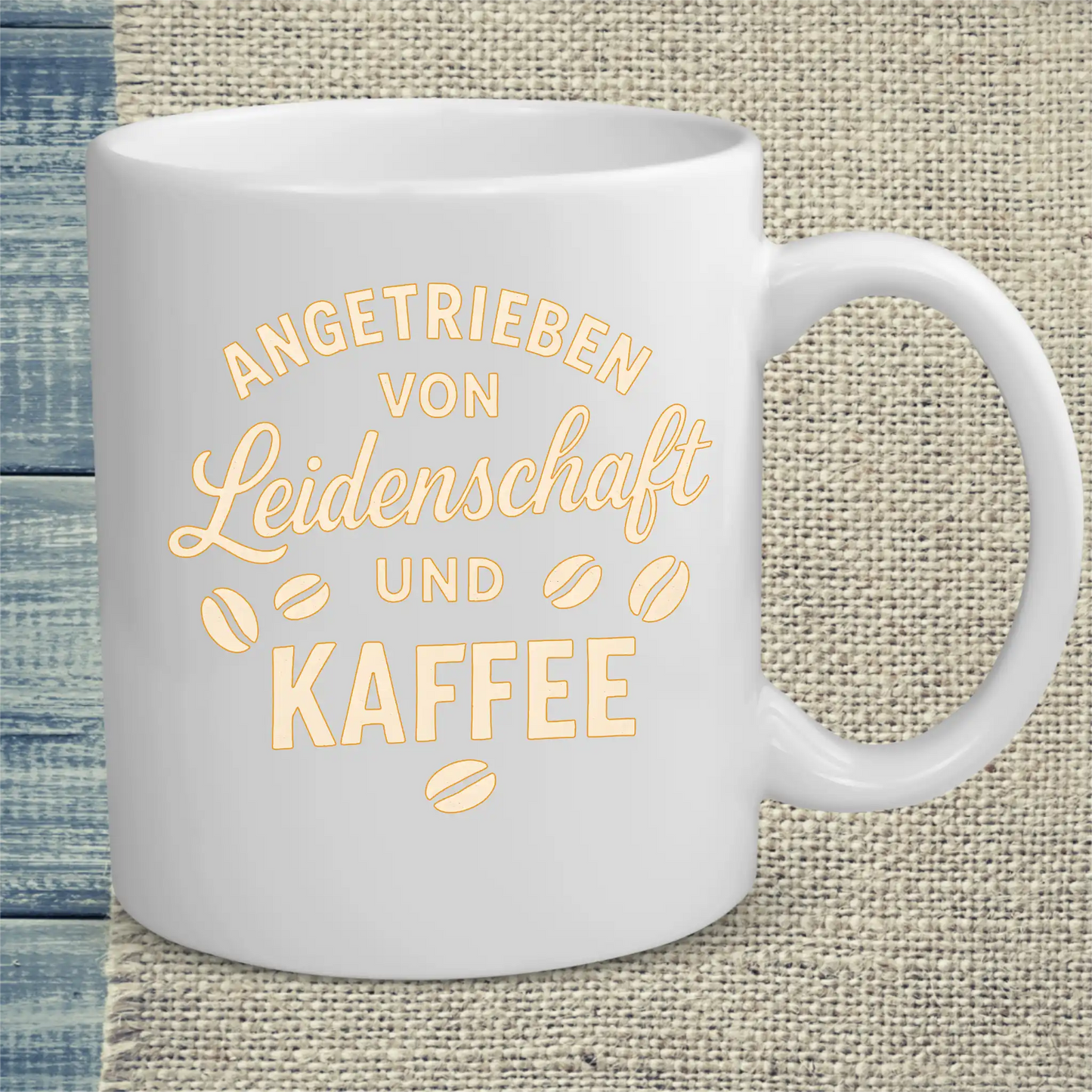 Tasse 325ml - Angetrieben von Leidenschaft und Kaffee - Kaffee