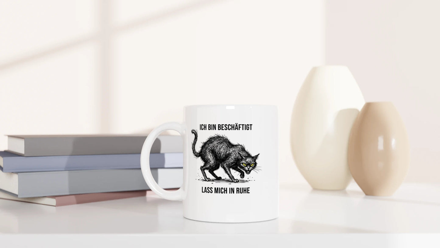 Tasse 325ml - Bin beschäftigt - Katze