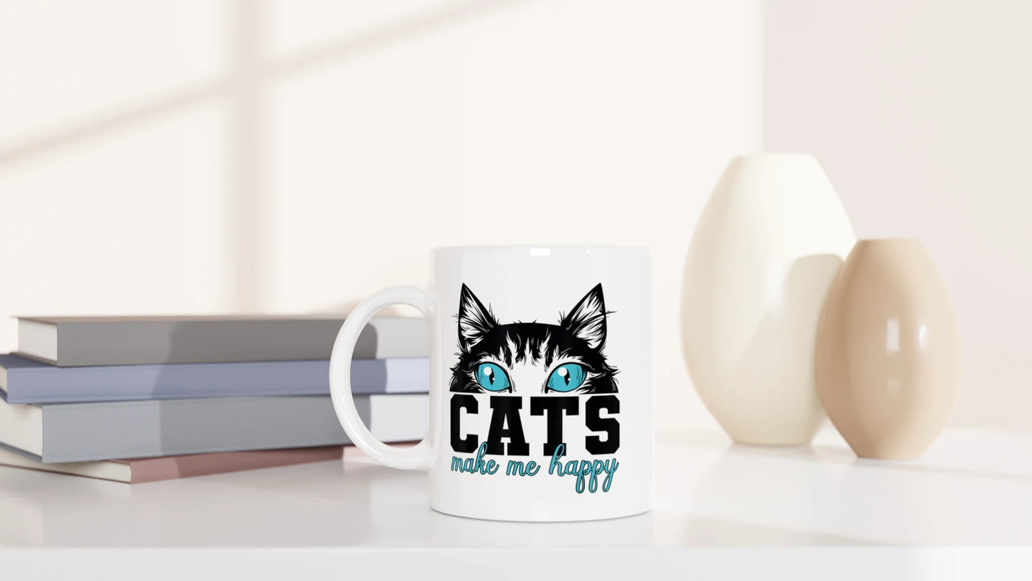 Tasse 325ml - Cats make me happy - Katze