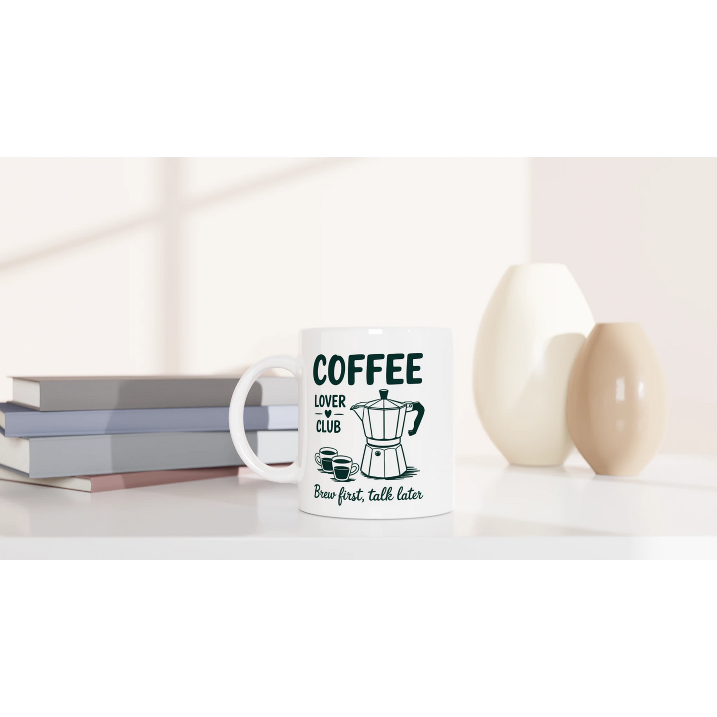 Tasse 325ml - Coffee Lover Club - Brew First Talk Later - Kaffee, Black Edition