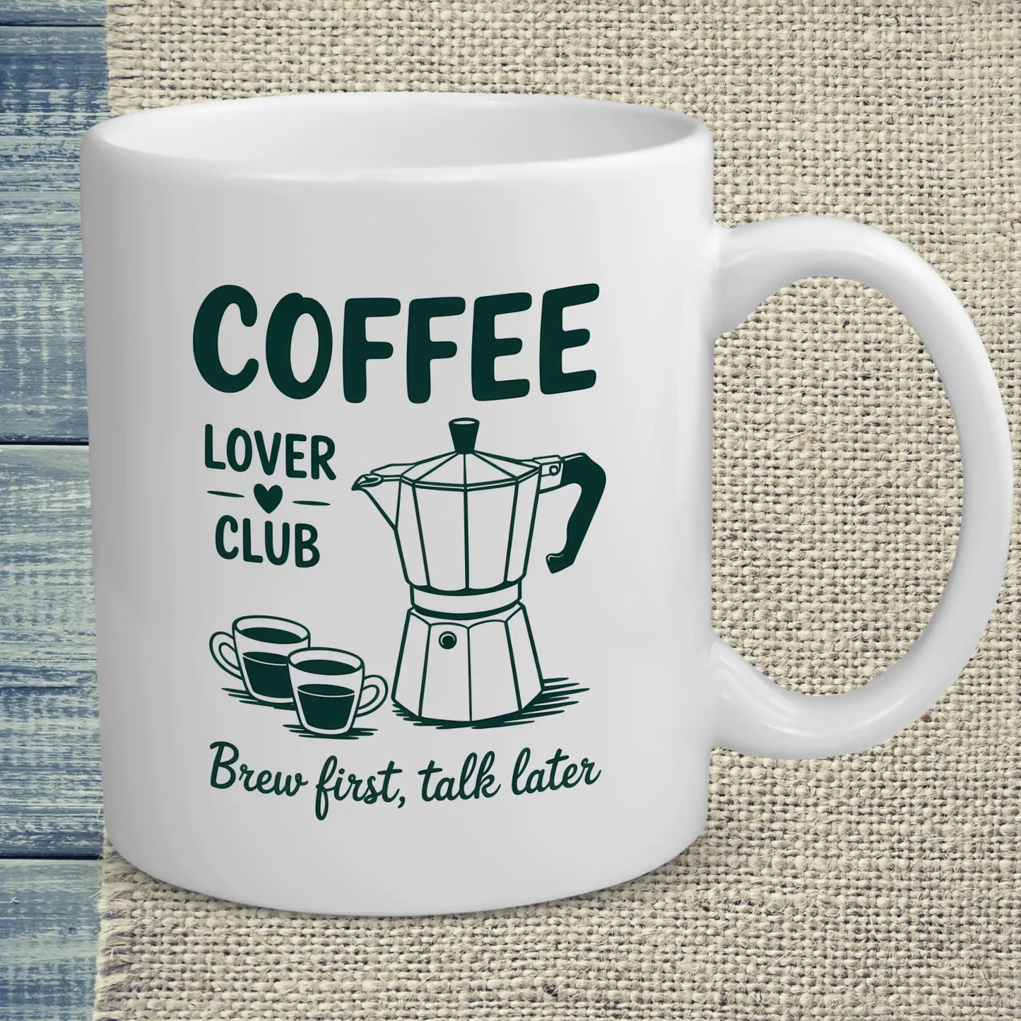 Tasse 325ml - Coffee Lover Club - Brew First Talk Later - Kaffee, Black Edition