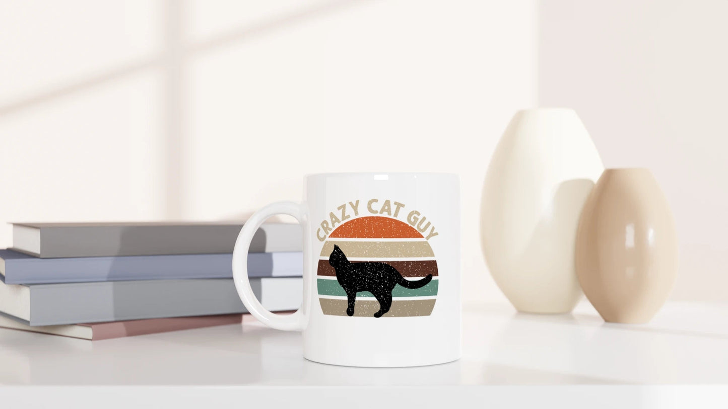Tasse 325ml - Crazy Cat Guy - Retro - Katze, Cat Guy