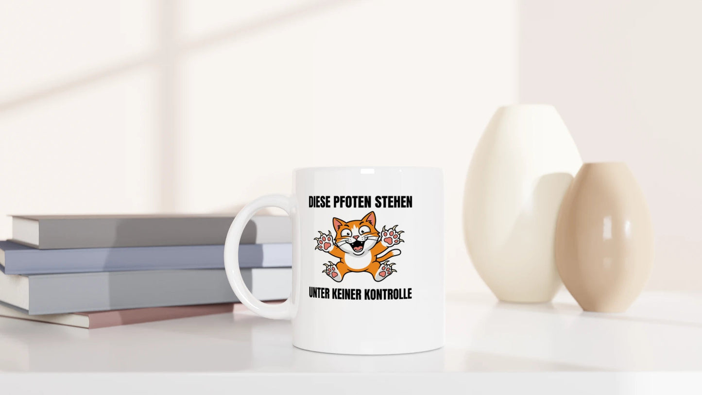 Tasse 325ml - Diese Pfoten stehen unter keiner Kontrolle - Katze