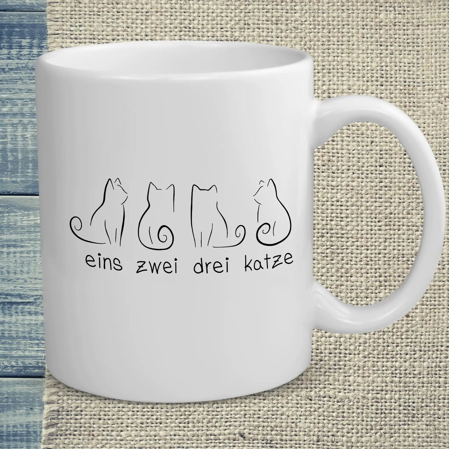 Tasse 325ml - Eins Zwei Drei Katze - Katze