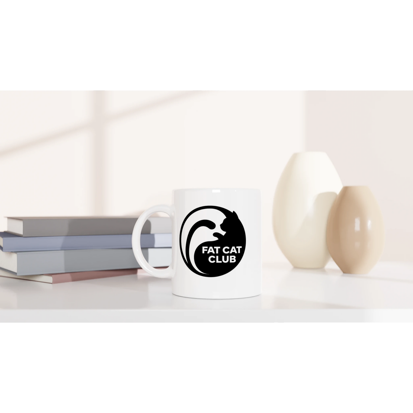 Tasse 325ml - Fat Cat Club - Badge - Katze