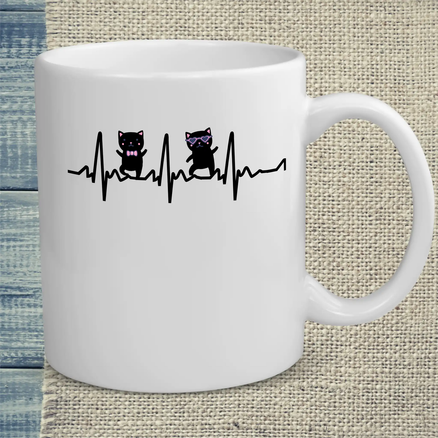 Tasse 325ml - Herr und Frau Katze Herzschlag - Katze