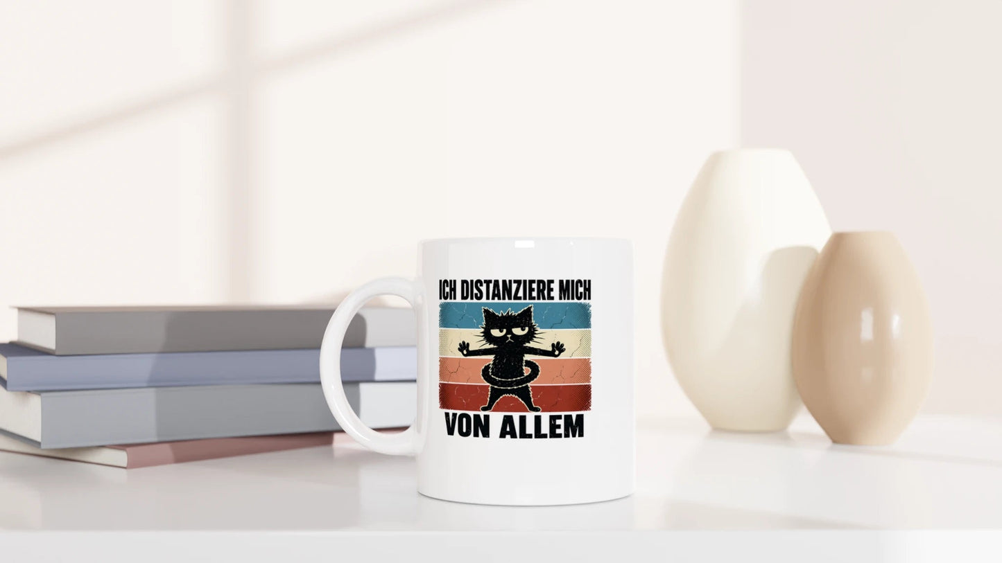 Tasse 325ml - Ich distanziere mich von allem - Katze
