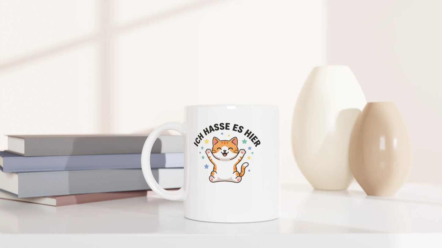 Tasse 325ml - Ich hasse es hier - Katze, Orange