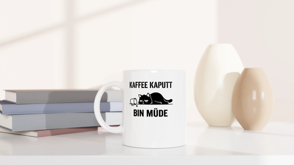 Tasse 325ml - Kaffee kaputt - Katze & Kaffee