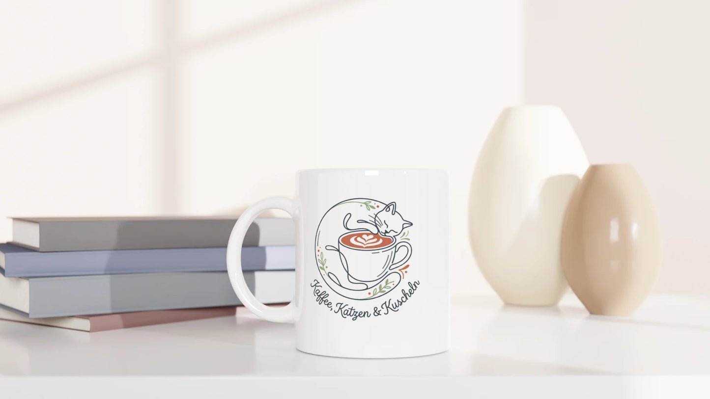 Tasse 325ml - Kaffee Katzen Kuscheln - Katze & Kaffee