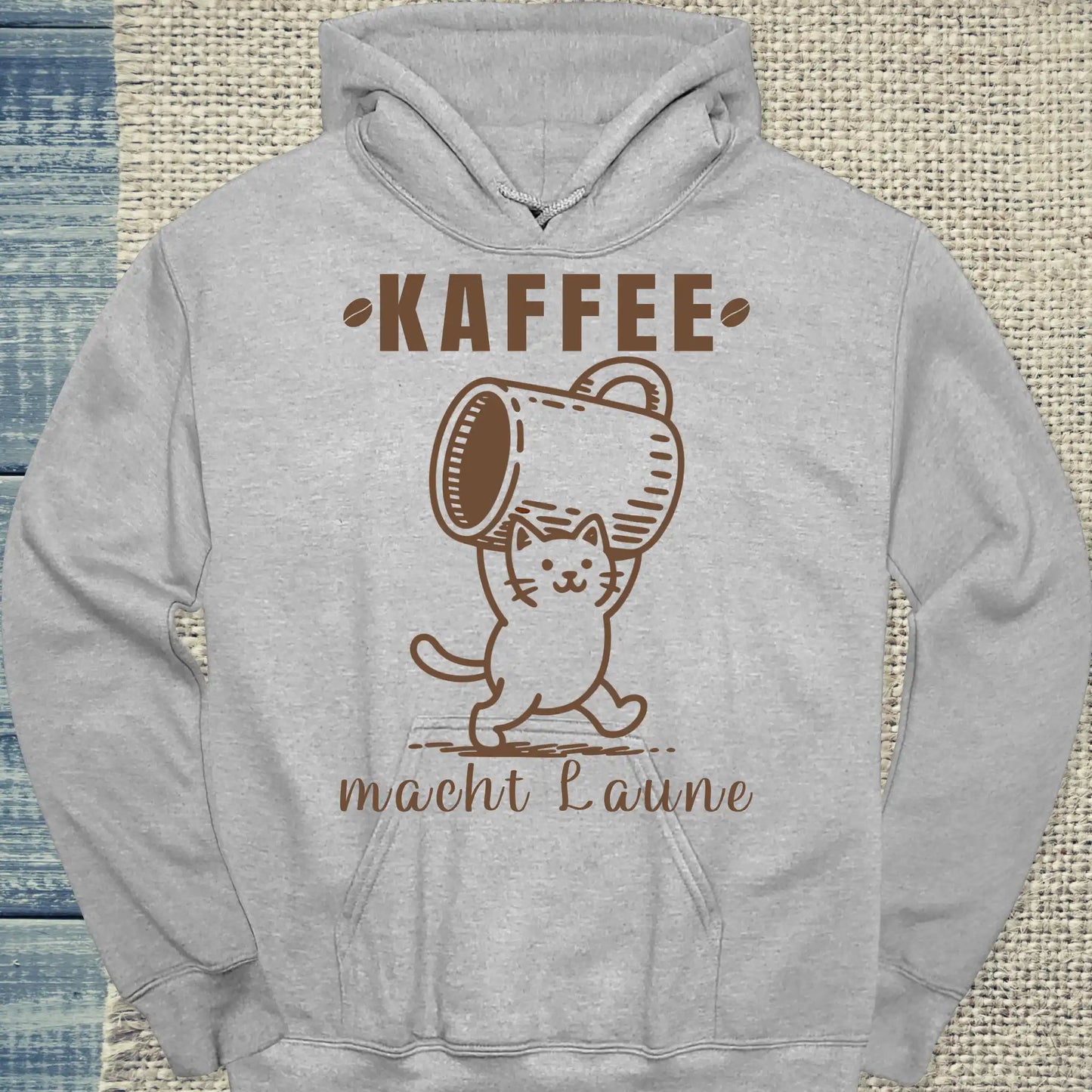 Tasse 325ml - Kaffee macht Laune - Katze & Kaffee Grau