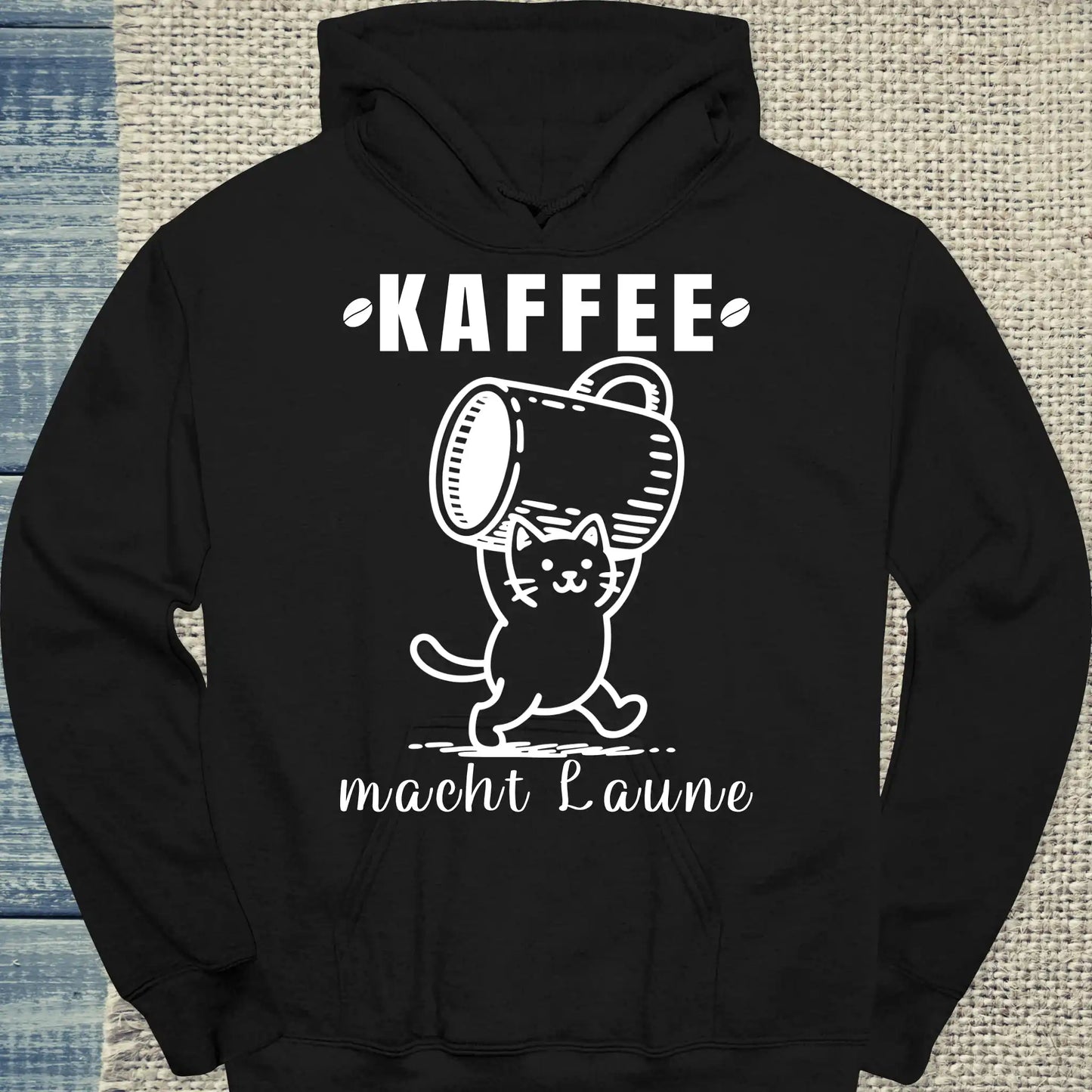 Tasse 325ml - Kaffee macht Laune - Katze & Kaffee Schwarz