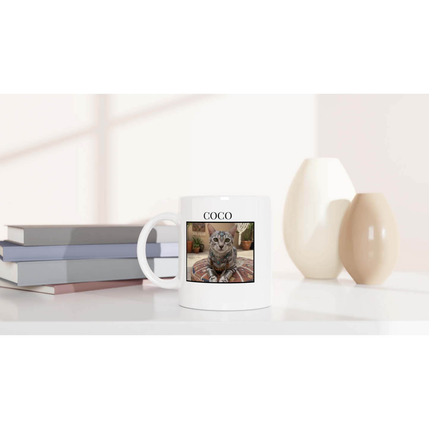 Tasse 325ml - Katze und Name - Katze, Personalisiert