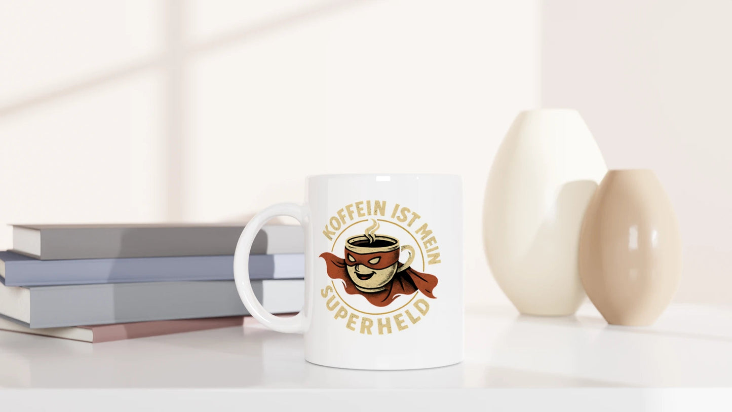 Tasse 325ml - Koffein ist mein Superheld - Kaffee