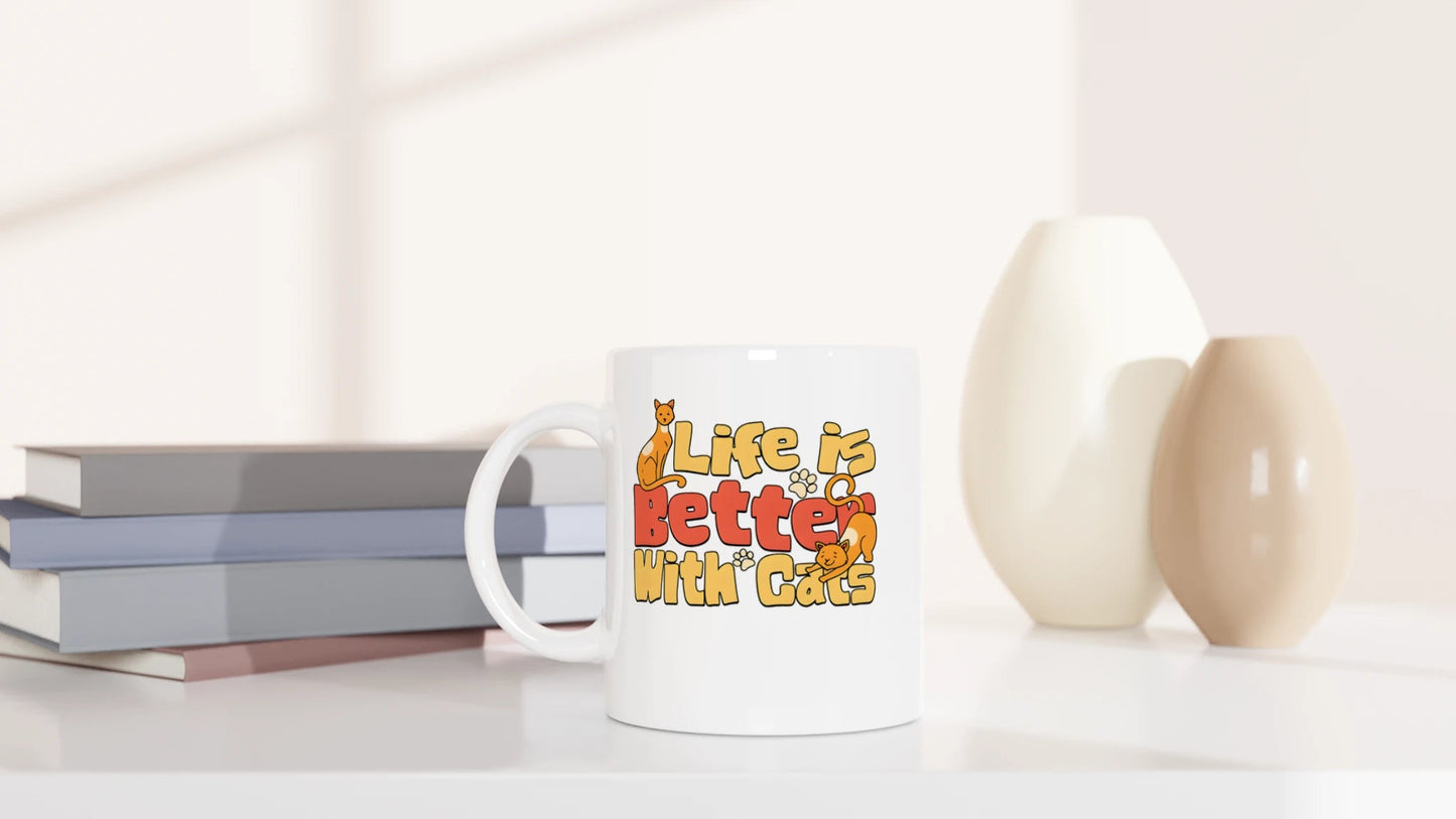 Tasse 325ml - Life is better with Cats - Katze