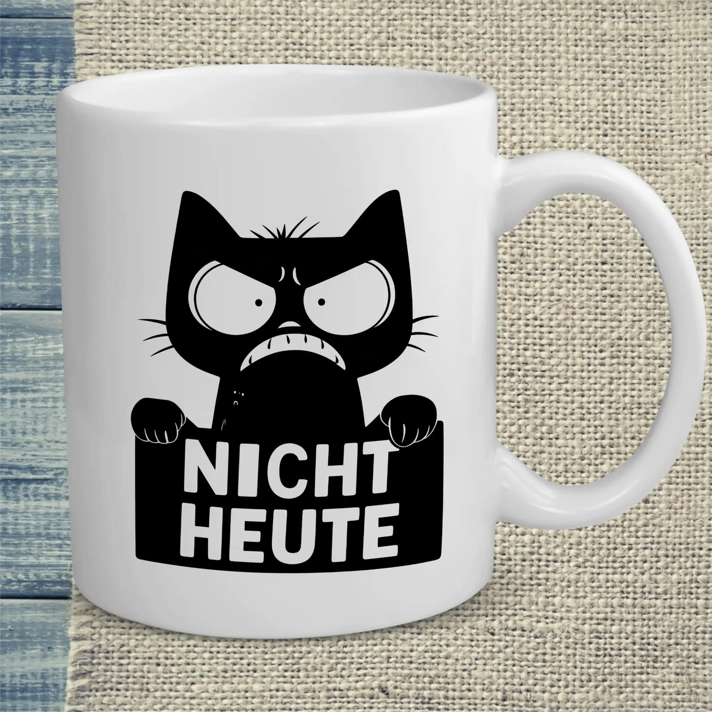 Tasse 325ml - Nicht Heute - Katze - Katze, Black Edition