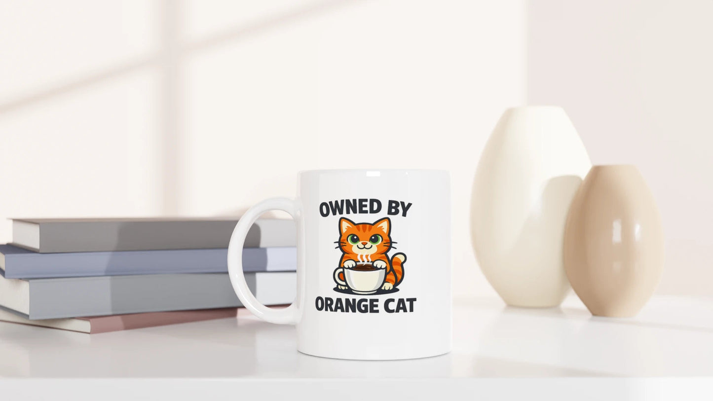 Tasse 325ml - Owned by Orange Cat - Katze & Kaffee, Orange