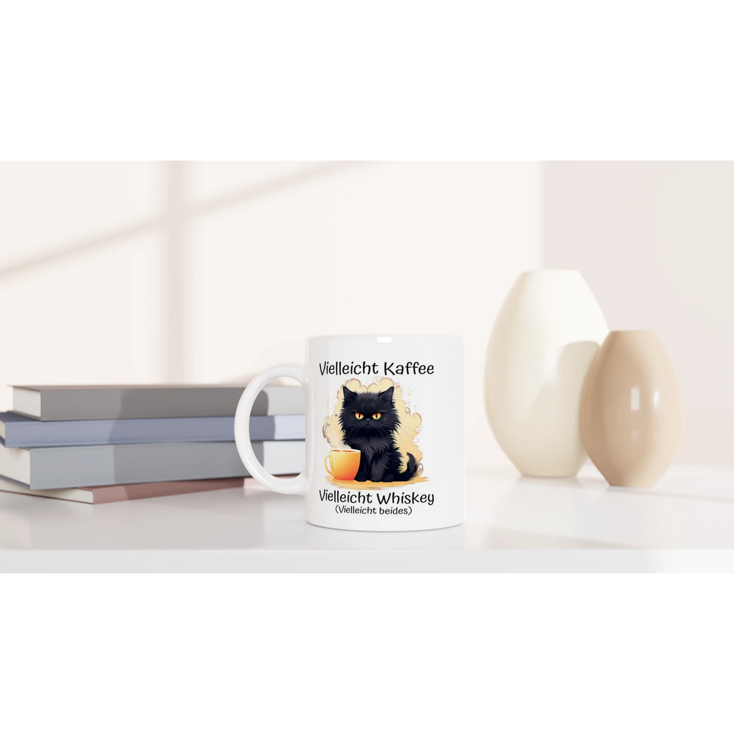 Tasse 325ml - Vielleicht Kaffee, Vielleicht Whiskey, Vielleicht beides - Katze