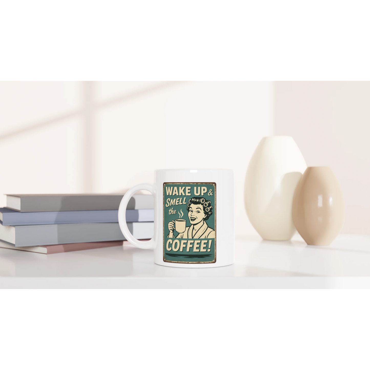 Tasse 325ml - Wake up and smell the coffee - Kaffee, Retro