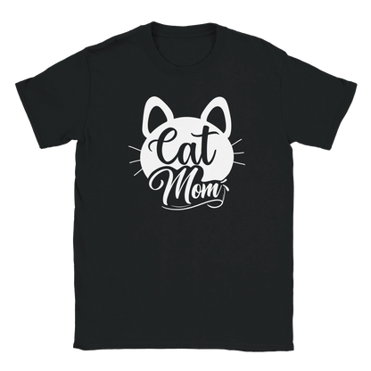 Schwarz - Unisex Premium T-Shirt "Cat Mom schnurr" Baumwolle. In Schwarz, Weiß und Grau. S-3XL. Kaffee, Cat Lady