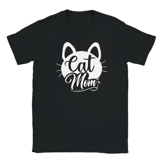 Schwarz - Unisex Premium T-Shirt "Cat Mom schnurr" Baumwolle. In Schwarz, Weiß und Grau. S-3XL. Kaffee, Cat Lady