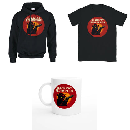 Bundle - Black Cat Redemption - T-Shirt, Hoodie & Tasse
