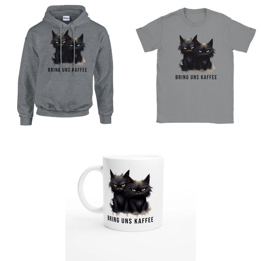 Bundle - Bring uns Kaffee - T-Shirt, Hoodie & Tasse