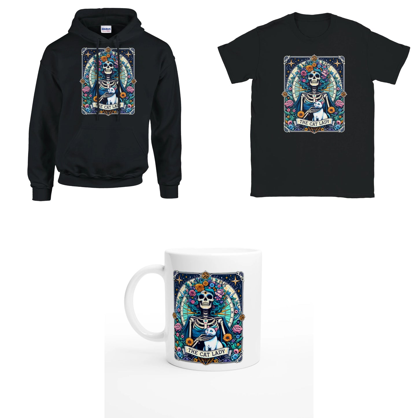 Bundle - Cat Lady Tarot - T-Shirt, Hoodie & Tasse