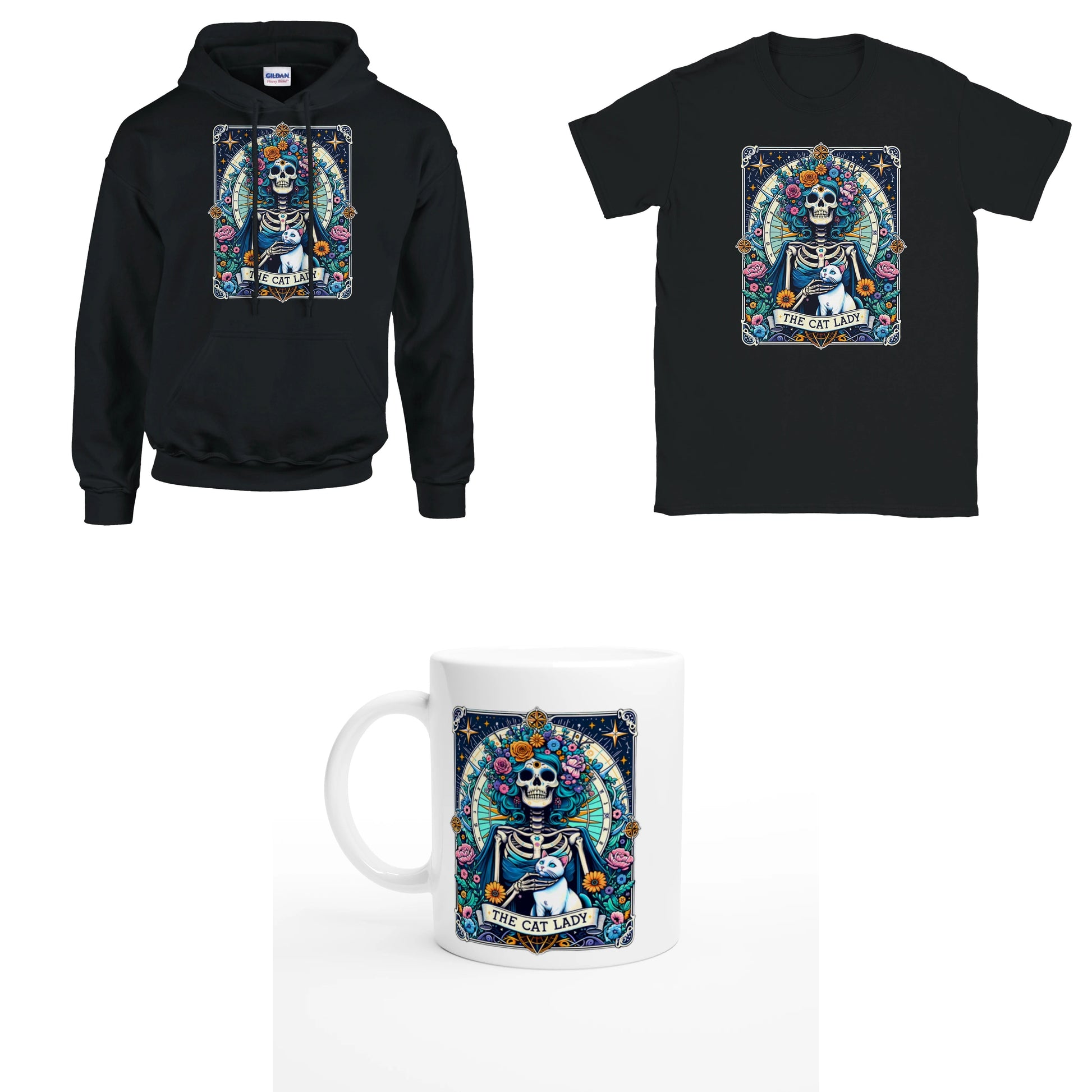 Bundle - Cat Lady Tarot - T-Shirt, Hoodie & Tasse