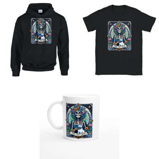 Bundle - Cat Lady Tarot - T-Shirt, Hoodie & Tasse