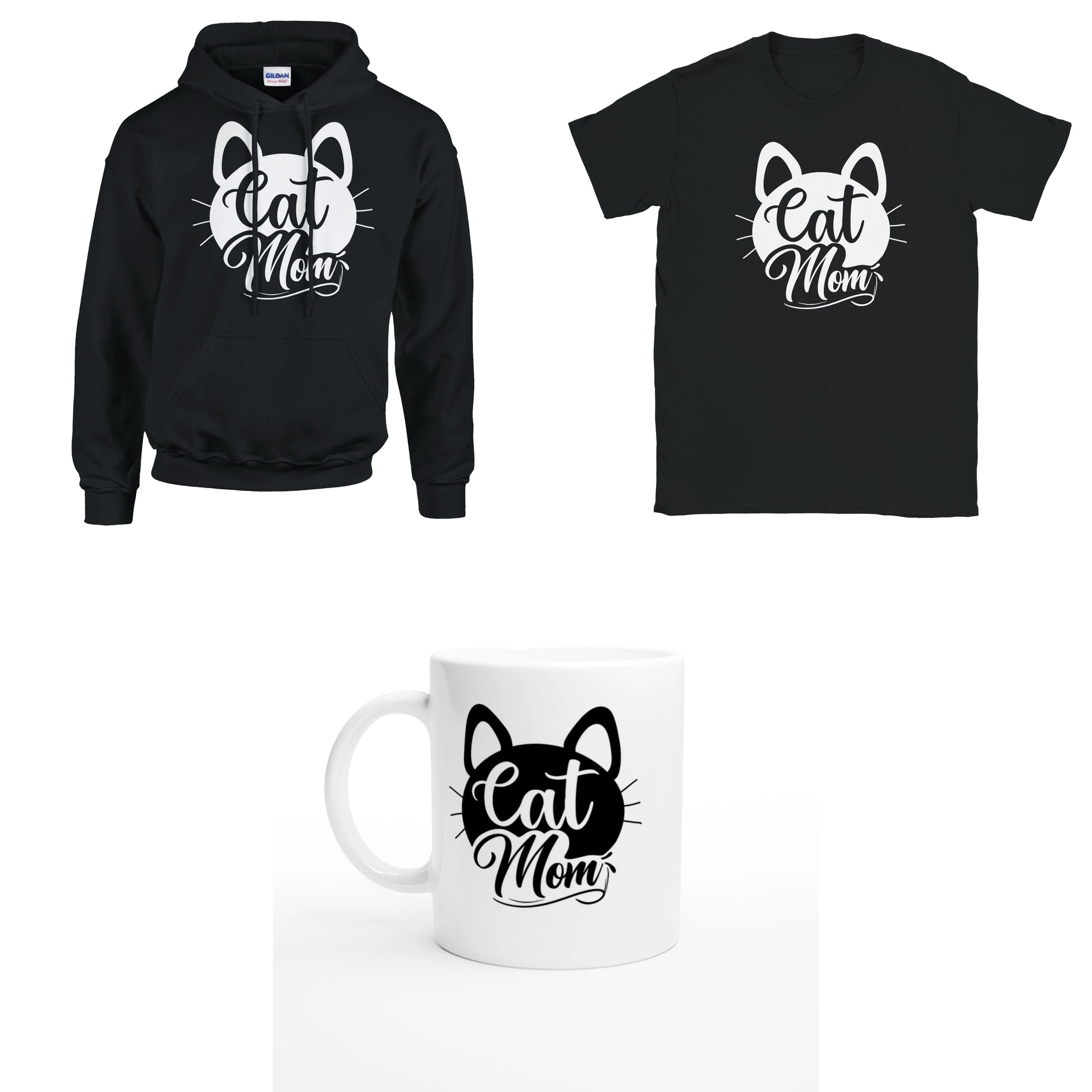 Bundle - Cat Mom schnurr - T-Shirt, Hoodie & Tasse