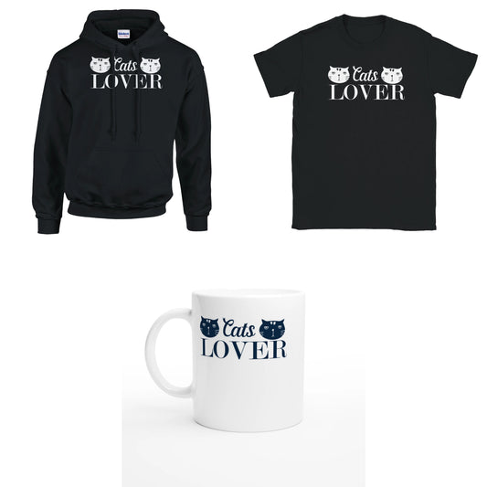 Bundle - Cats Lover - T-Shirt, Hoodie & Tasse