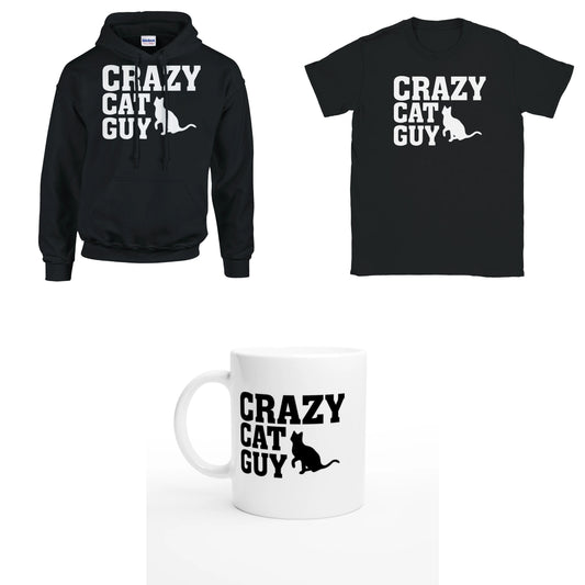 Bundle - Crazy Cat Guy - T-Shirt, Hoodie & Tasse