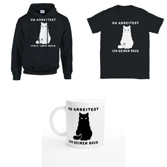 Bundle - Du Arbeitest - Ich keinen Bock - T-Shirt, Hoodie & Tasse