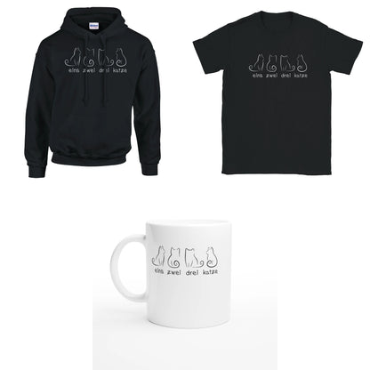 Bundle - Eins Zwei Drei Katze - T-Shirt, Hoodie & Tasse