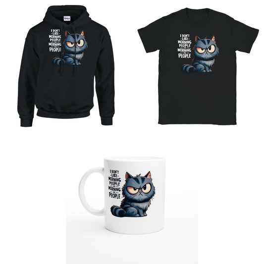 Bundle - I dont like Morning People - T-Shirt, Hoodie & Tasse