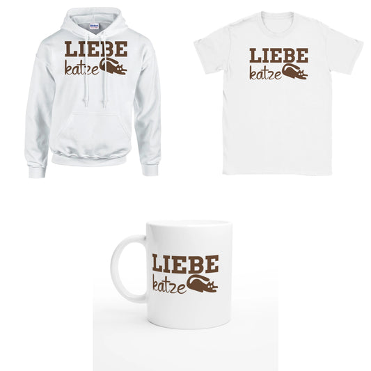 Bundle - Liebe Katze - T-Shirt, Hoodie & Tasse