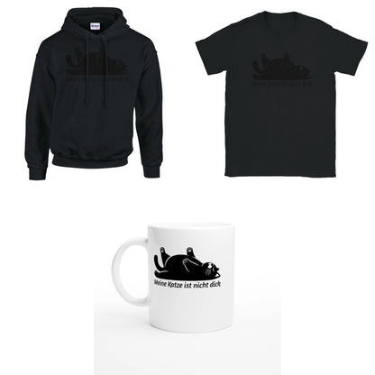 Bundle - Meine Katze ist nicht dick - T-Shirt, Hoodie & Tasse