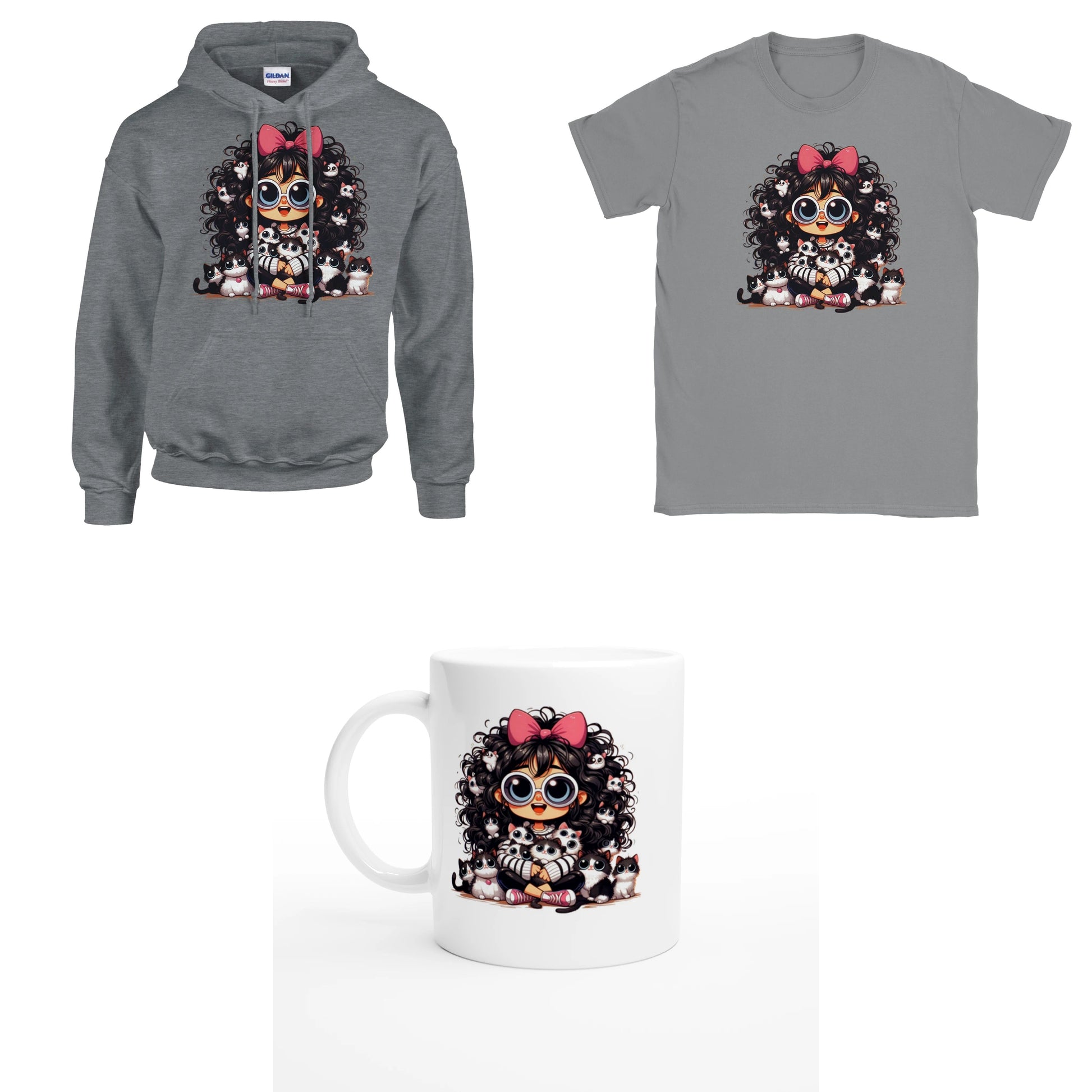 Bundle - Meine Katzen - T-Shirt, Hoodie & Tasse