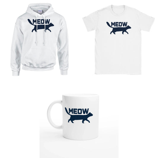 Bundle - Meow - T-Shirt, Hoodie & Tasse