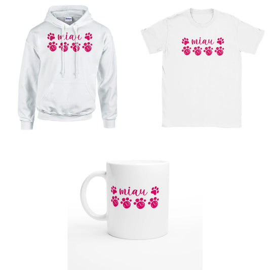 Bundle - Miau - T-Shirt, Hoodie & Tasse