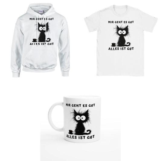 Bundle - Mir geht es gut - T-Shirt, Hoodie & Tasse