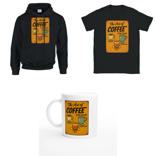 Bundle - The Art of Coffee - T-Shirt, Hoodie & Tasse
